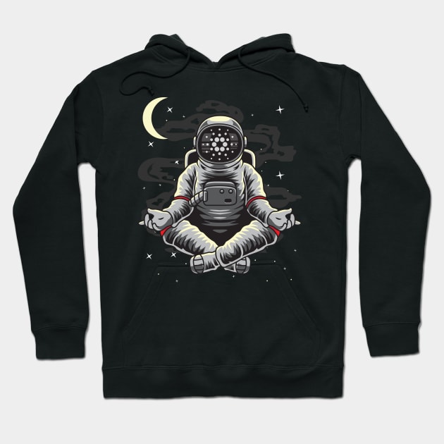 Astronaut Yoga Cardano Crypto ADA Coin To The Moon Token Cryptocurrency Wallet Cardano HODL Birthday Gift For Men Women Kids Hoodie by Thingking About